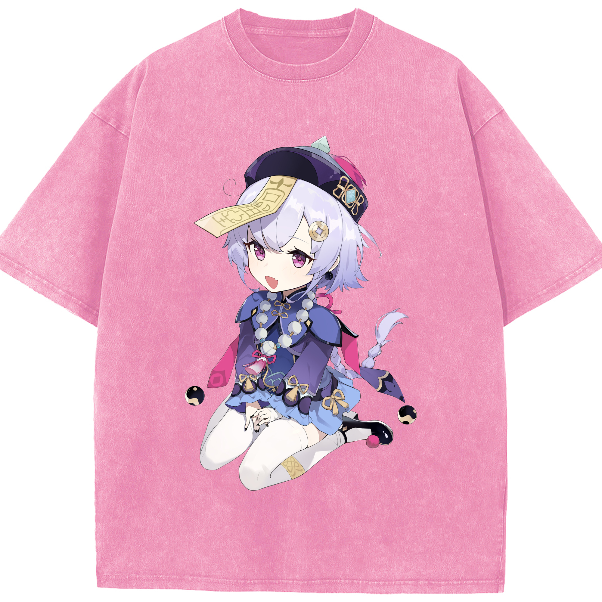 げんし神 七七 なな  genshin Nana 綿100% ヴィンテージ風 半袖Tシャツ（フロントプリント）